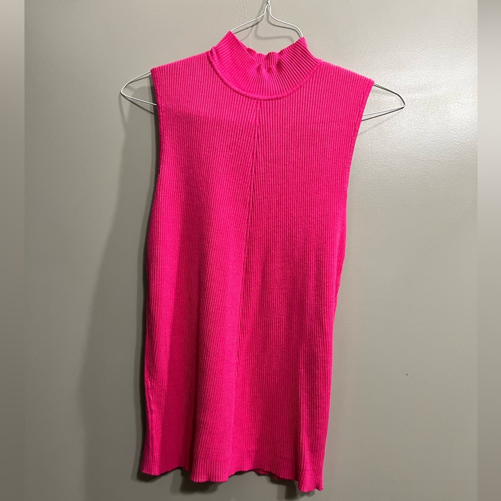 Hot pink Sleeveless turtleneck